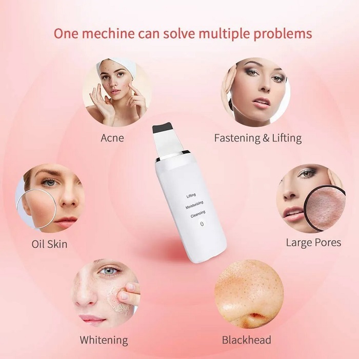 Limpiador Facial Ultrasónico Con 2 Cepillos Masajeadores