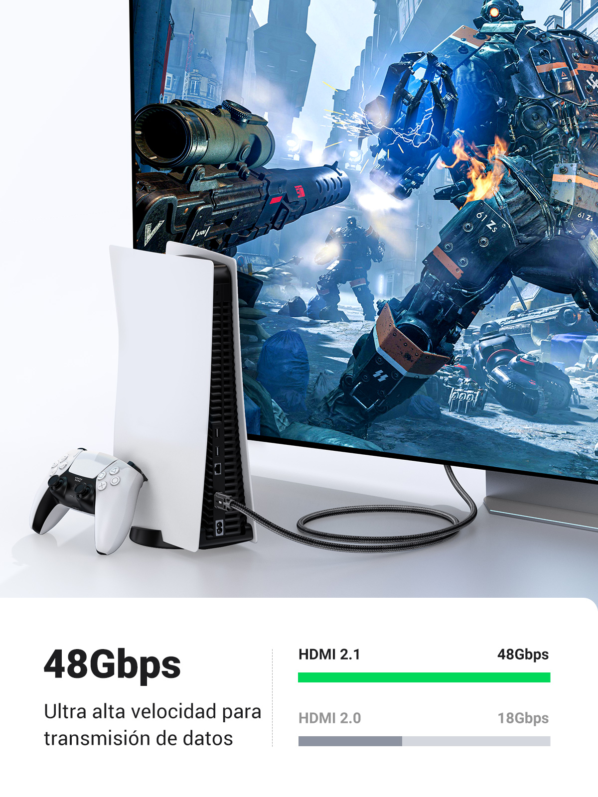 UGREEN Cable HDMI 8K 2 metros Gris