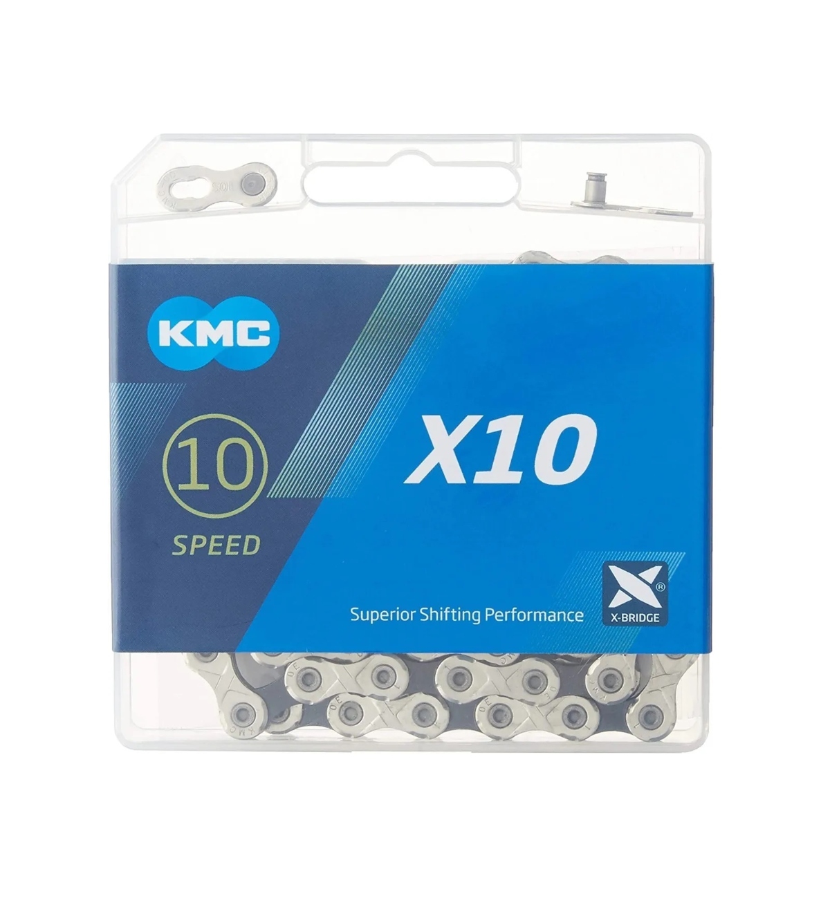 CADENA PARA BICICLETA KMC X10 NPBK PLATA/GRIS 116L ENDY1