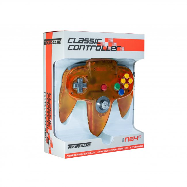 Control Para Nintendo 64 N64 Naranja Fuego Tecknogame
