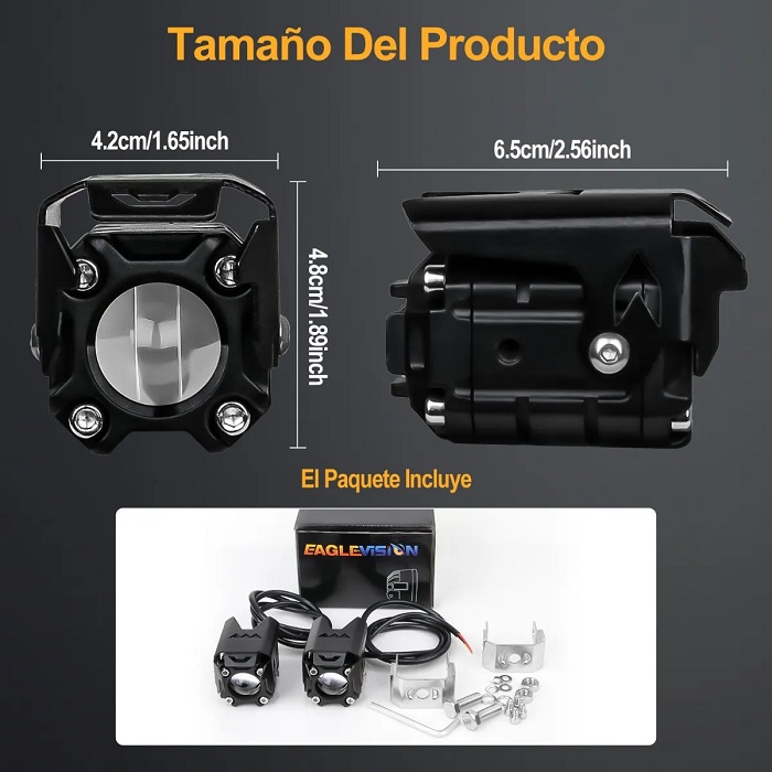 Par Faros De Lupa 60w Luz Spot Doble Color Para Auto Moto