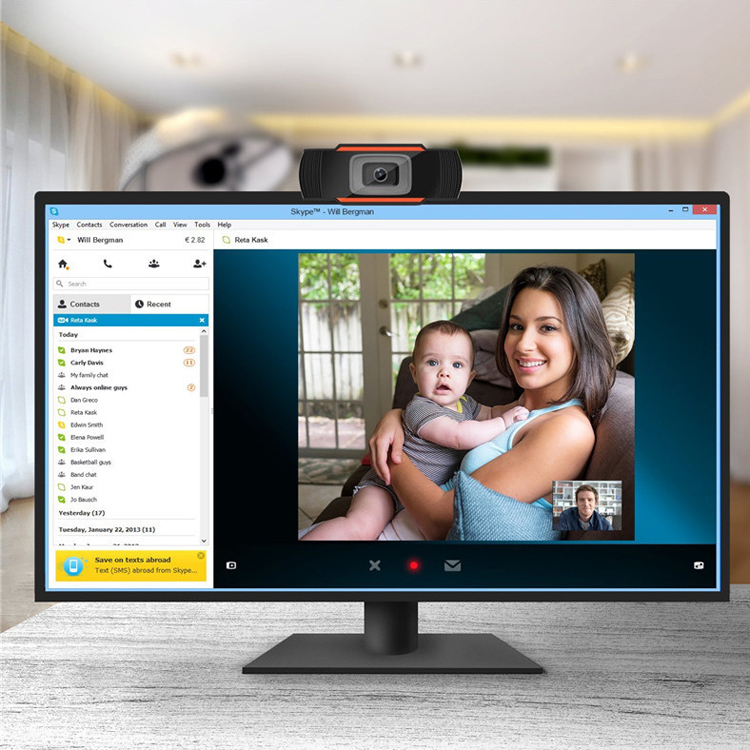 Cámara web SXT-07 HD con micrófono 1080p Cámara web de transmisión USB de 2 megapíxeles para computadora