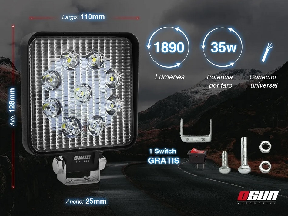 Par De Faros Led Bases Universal Ideal Para Autos/motos/camiones  Cauadraros 