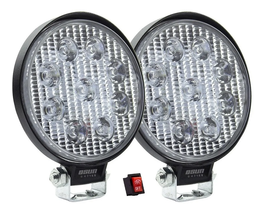 Par De Faros Led Bases Universal Ideal Para Autos/motos/camiones Redondos