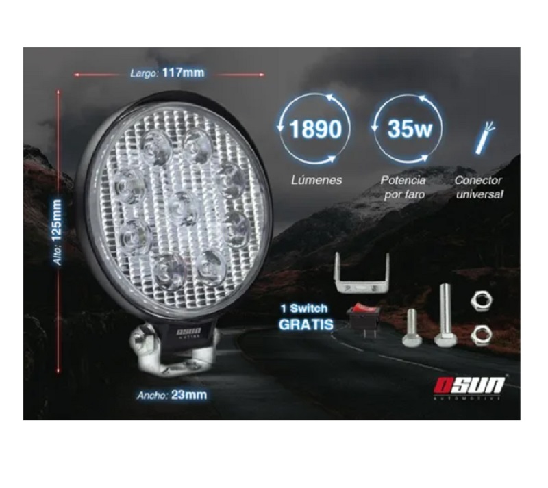 Par De Faros Led Bases Universal Ideal Para Autos/motos/camiones Redondos