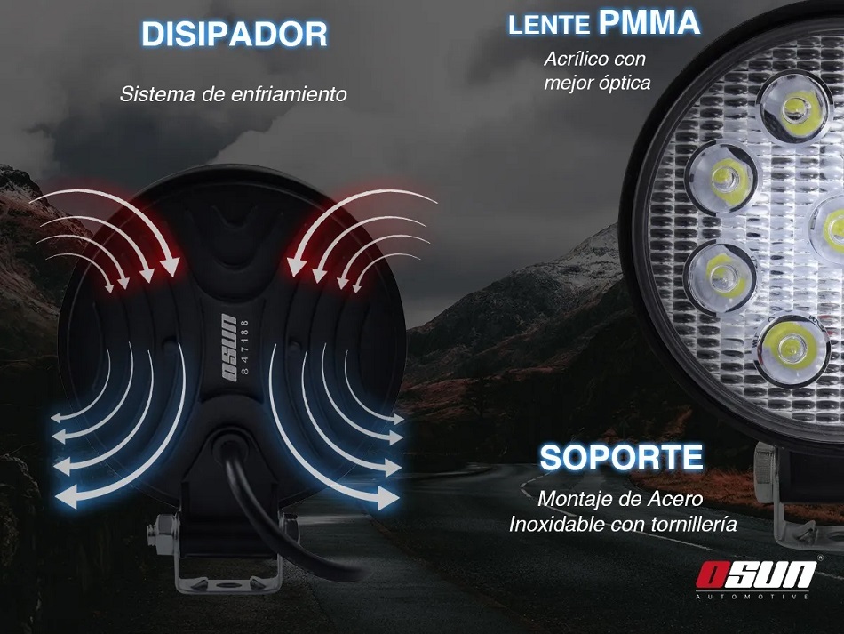 Par De Faros Led Bases Universal Ideal Para Autos/motos/camiones Redondos