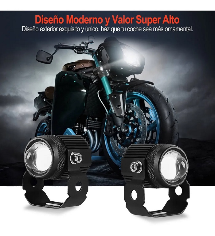 Par Faros De Lupa Doble Color Alta/baja Para Auto Moto 60w