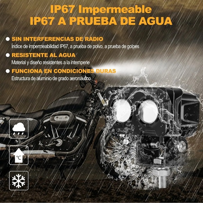 2 Faros Auxiliares Led Alta/baja Luz 80w Para Auto Moto