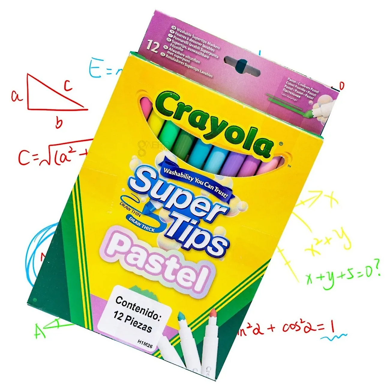 Plumones Crayola Super Tips Pastel 12 pzas