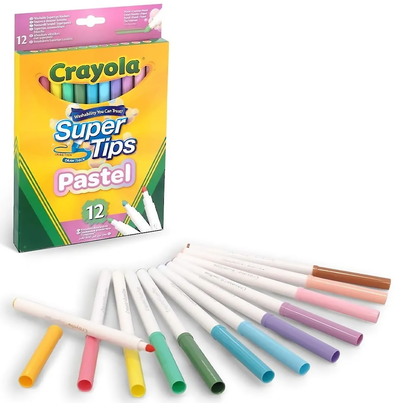 Super Tips Crayola® 12 Plumones Pastel Punta Cónica