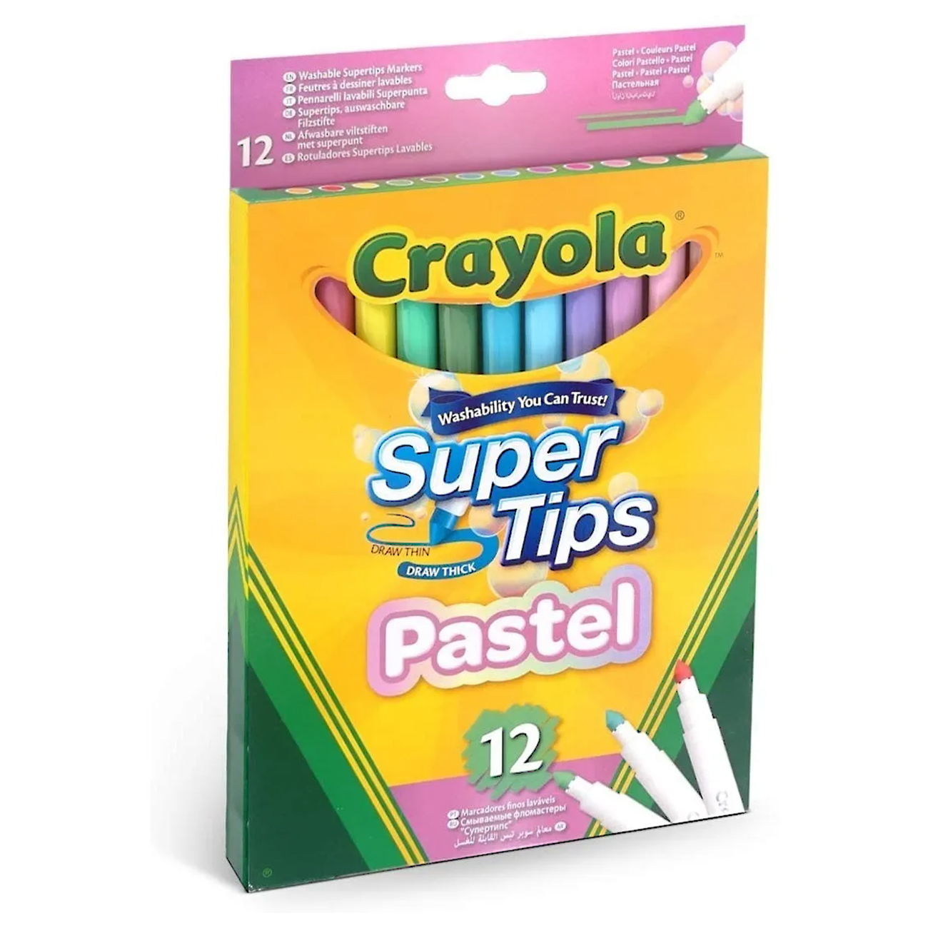 Super Tips Crayola® 12 Plumones Pastel Punta Cónica