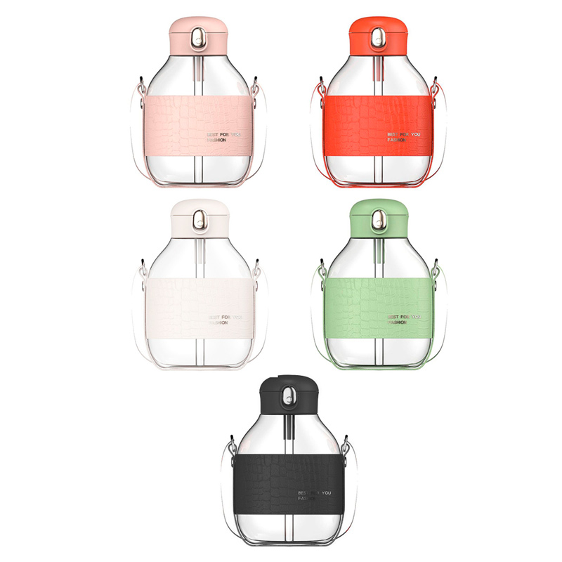 Cantimplora transparente Niños Agua  Infantil Kawaii Correa Jugo 0730 1lt