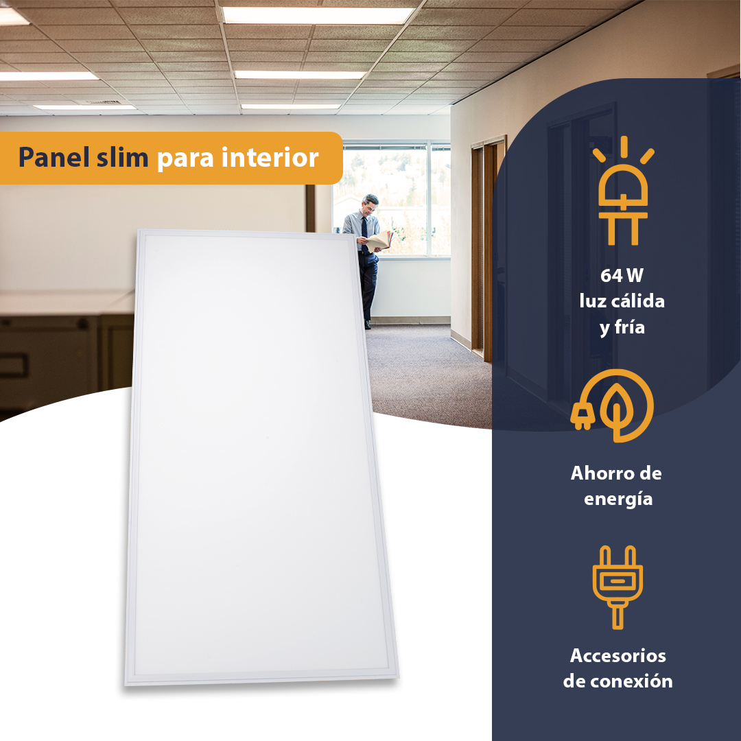 4 Pack Panel Led Slim Para Techo 60x120 cm 64W Sula