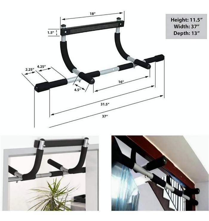 Barra De Ejercicio Dominadas Abdominales Ajustable Para Puerta