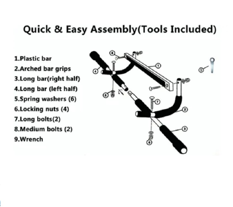 Barra De Ejercicio Dominadas Abdominales Ajustable Para Puerta
