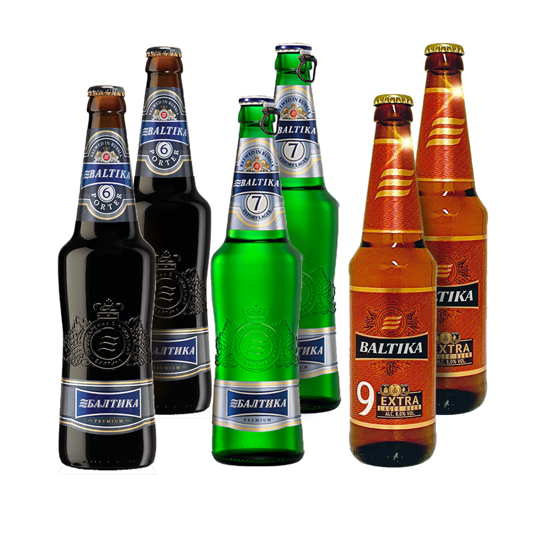 Six Pack Cerveza Rusa Baltika Mix 470ml c/u
