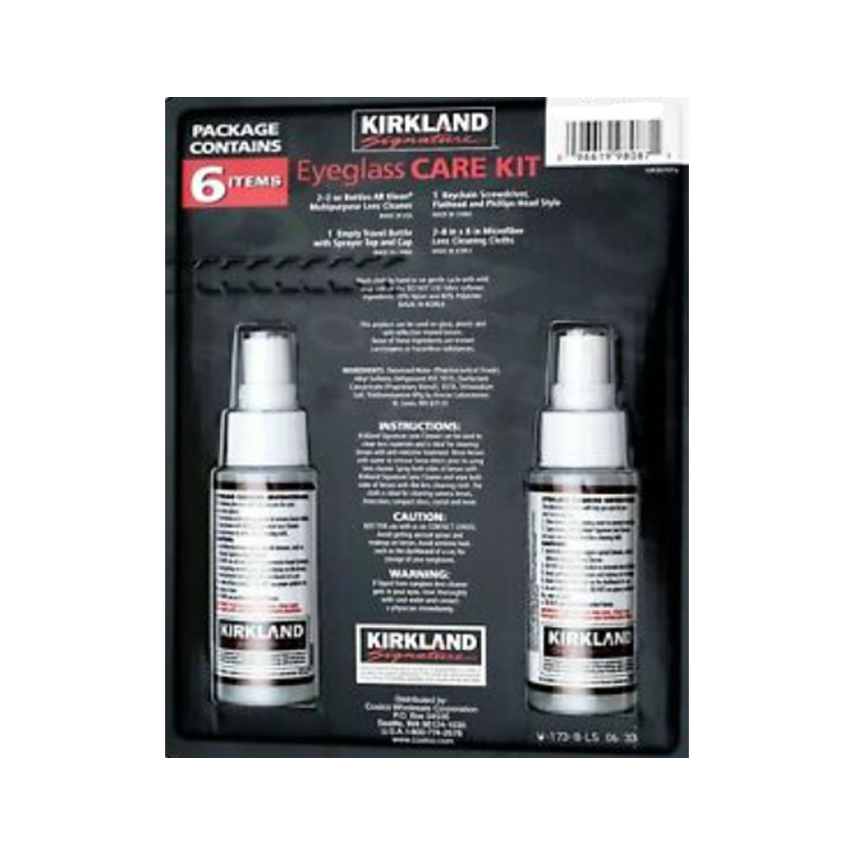 Kit Limpieza para Anteojos 2 Líquidos Paño Desarmador Kirkland