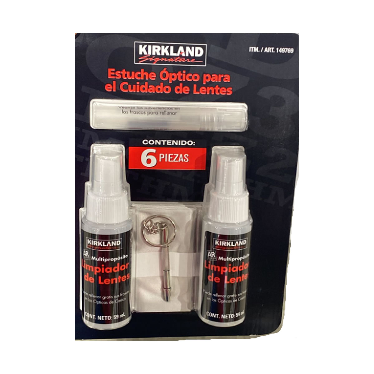 Kit Limpieza para Anteojos 2 Líquidos Paño Desarmador Kirkland
