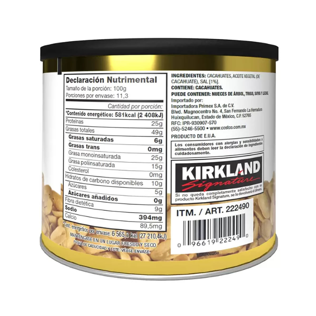 Kirkland Signature Cacahuates Tostados y Salados 1.13 kg