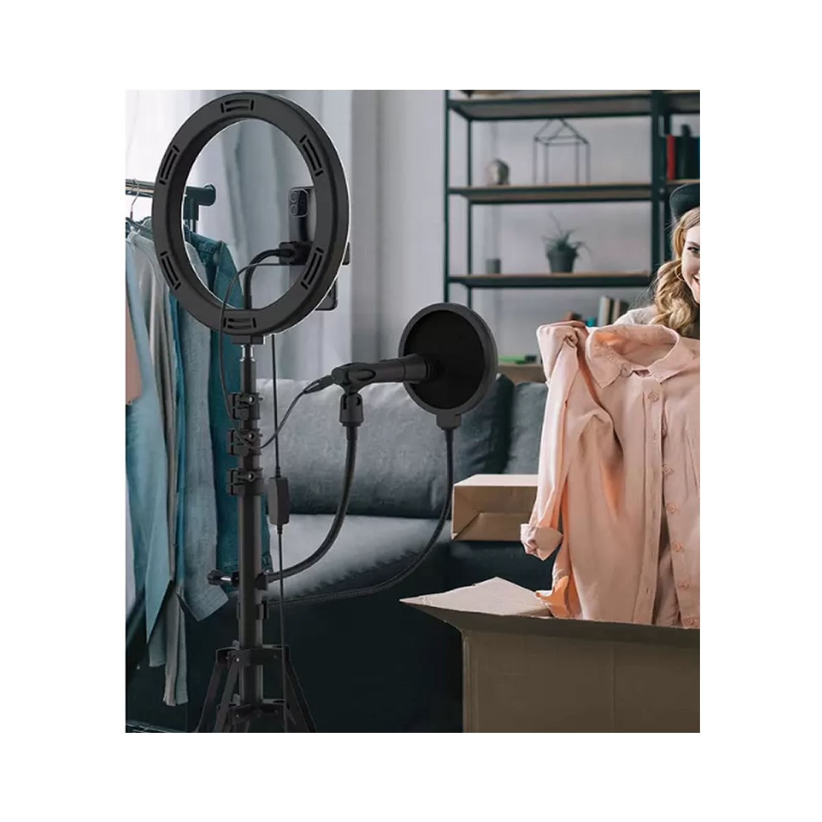 Tzumi Halo Light Pro Sistema de Podcasting