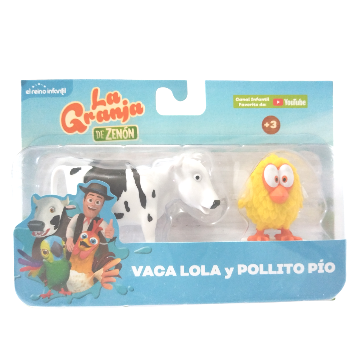 Blíster De 2 Figuras Vaca Lola Y Pollito La Granja De Zenón