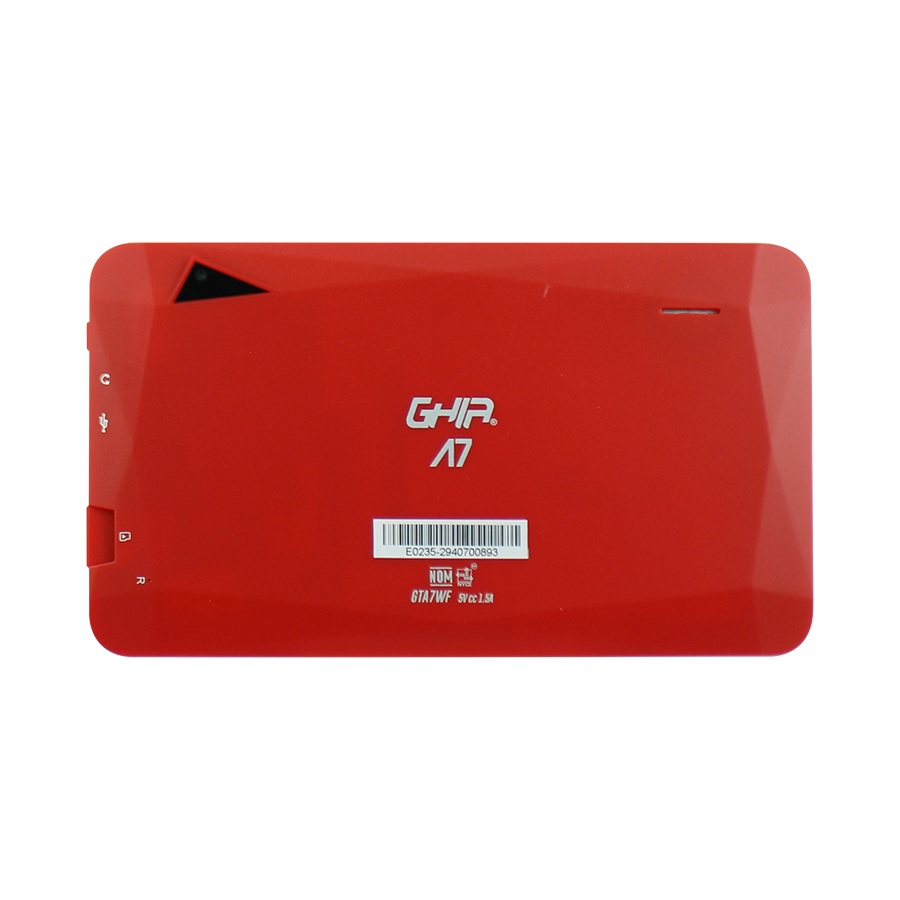 Tablet GHIA A7 GTA7WFRED Pantalla 7 Pulgadas Procesador A50 1Gb RAM 16Gb Almacenamiento Android 9