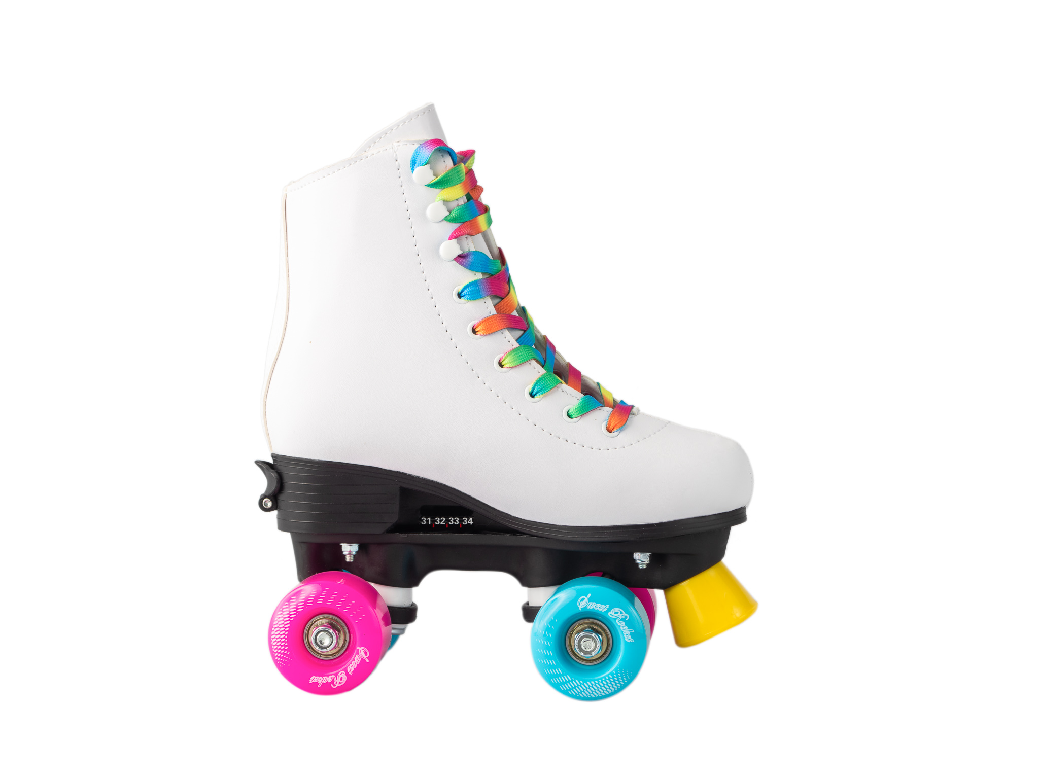 Patines quads ajustables talla G con diseño arcoiris