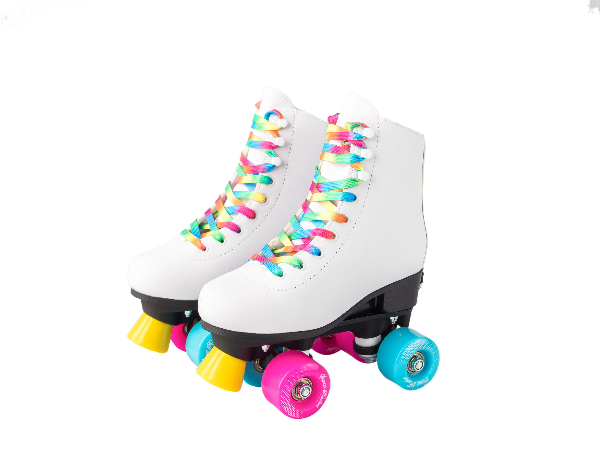 Patines quads ajustables talla G con diseño arcoiris