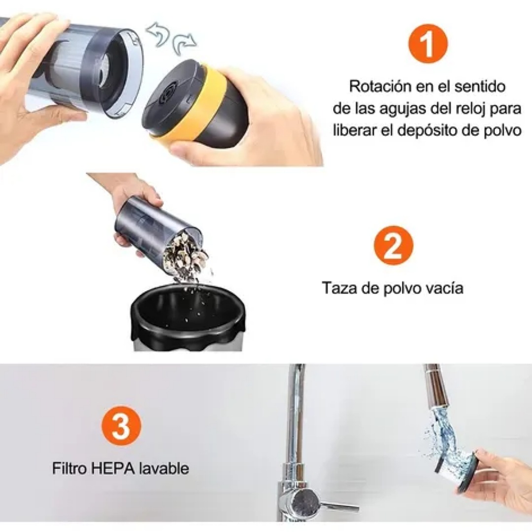 Aspiradora De Mano Inalámbrica Para Hogar Auto Portátil.