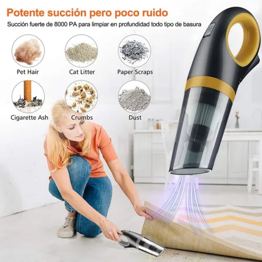 Aspiradora De Mano Inalámbrica Para Hogar Auto Portátil.