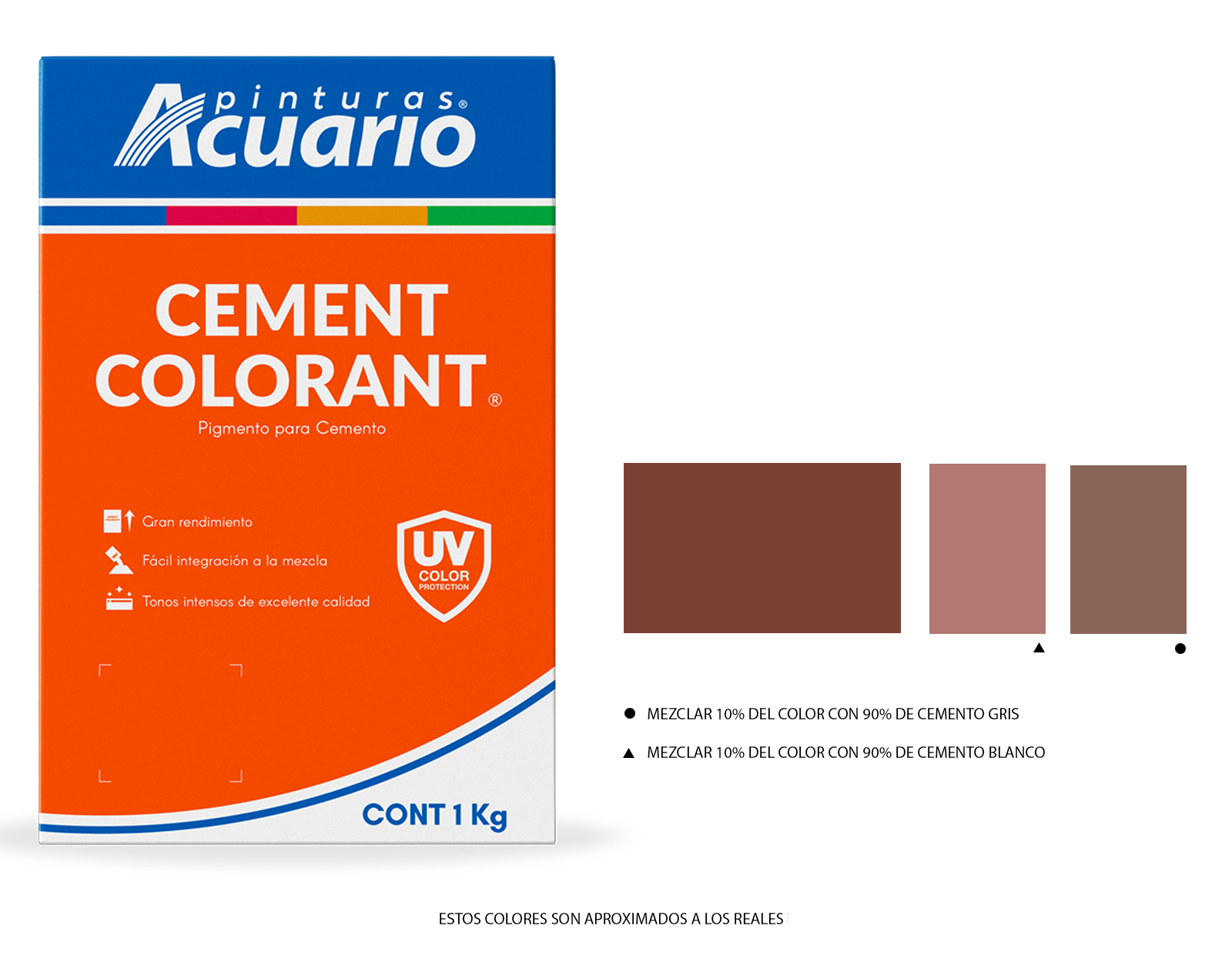 Color Para Cemento Rojo Óxido 1kg Acuario CA93310