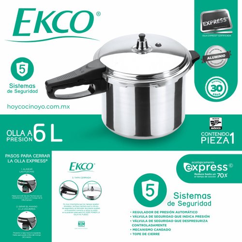 Olla Express® Ekco 6 litros de Aluminio