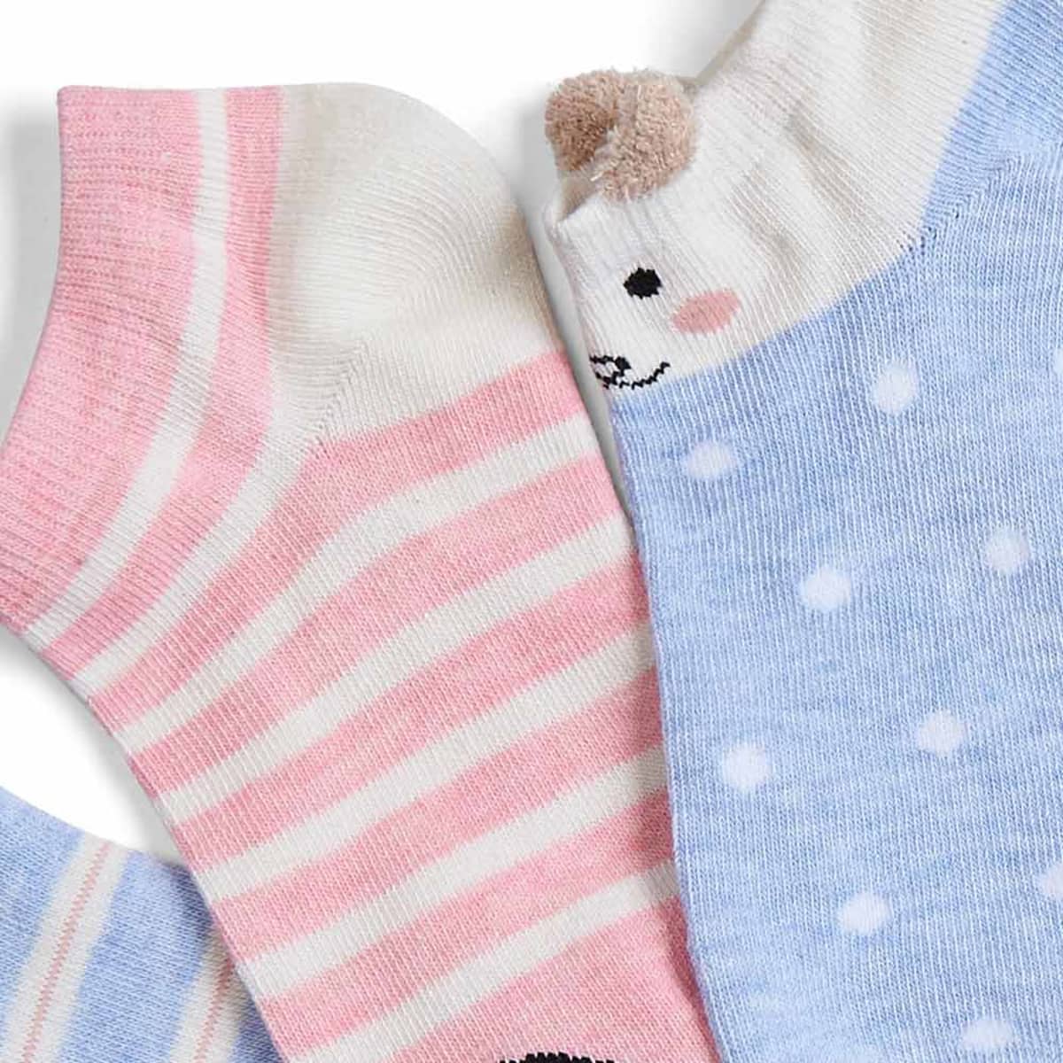 Sets de 3 pares de calcetines para mujer, 2 diferentes diseños, colores pastel, marca Love to Lounge, mod. 1010149