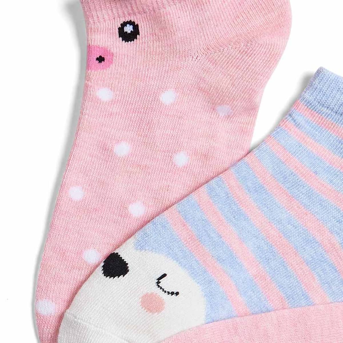 Sets de 3 pares de calcetines para mujer, 2 diferentes diseños, colores pastel, marca Love to Lounge, mod. 1010149
