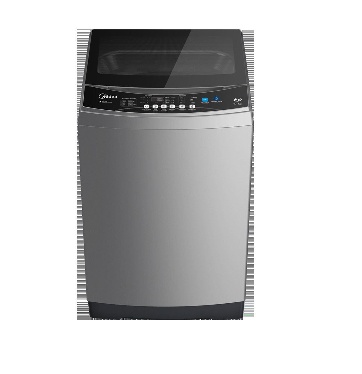 Lavadora Automática Carga Superior Silver 17kg Ultra Eco Sensing MIDEA MLTI17N2SGDS