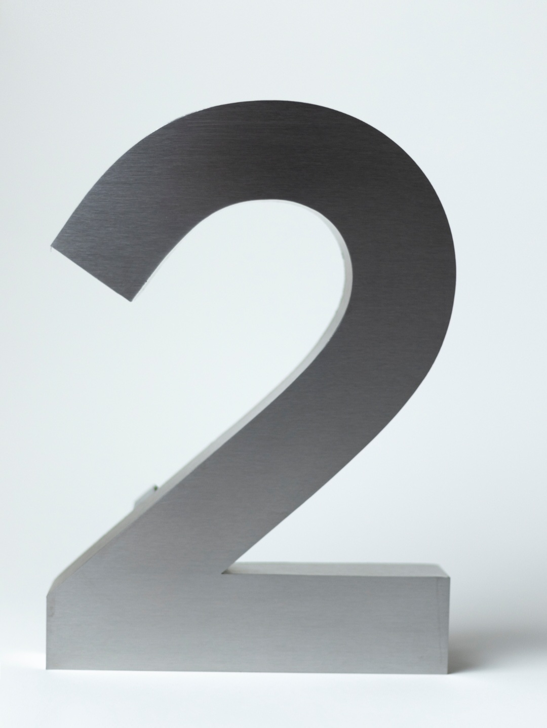 Números para casa 3D Digito 2 30 cm de alto Acero inoxidable para exterior