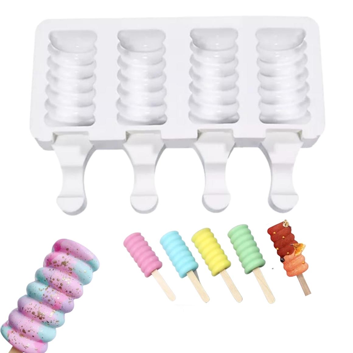 Molde De Silicon Forma Espiral Para Repostería Paleta De Hielo Helado