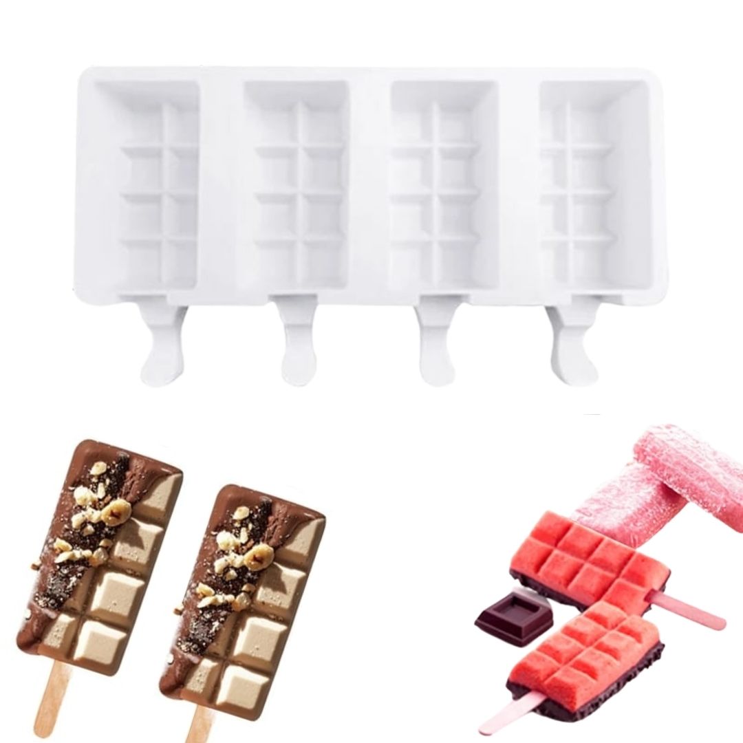 Molde De Silicon Forma Tablilla Para Repostería Paleta De Hielo Helado