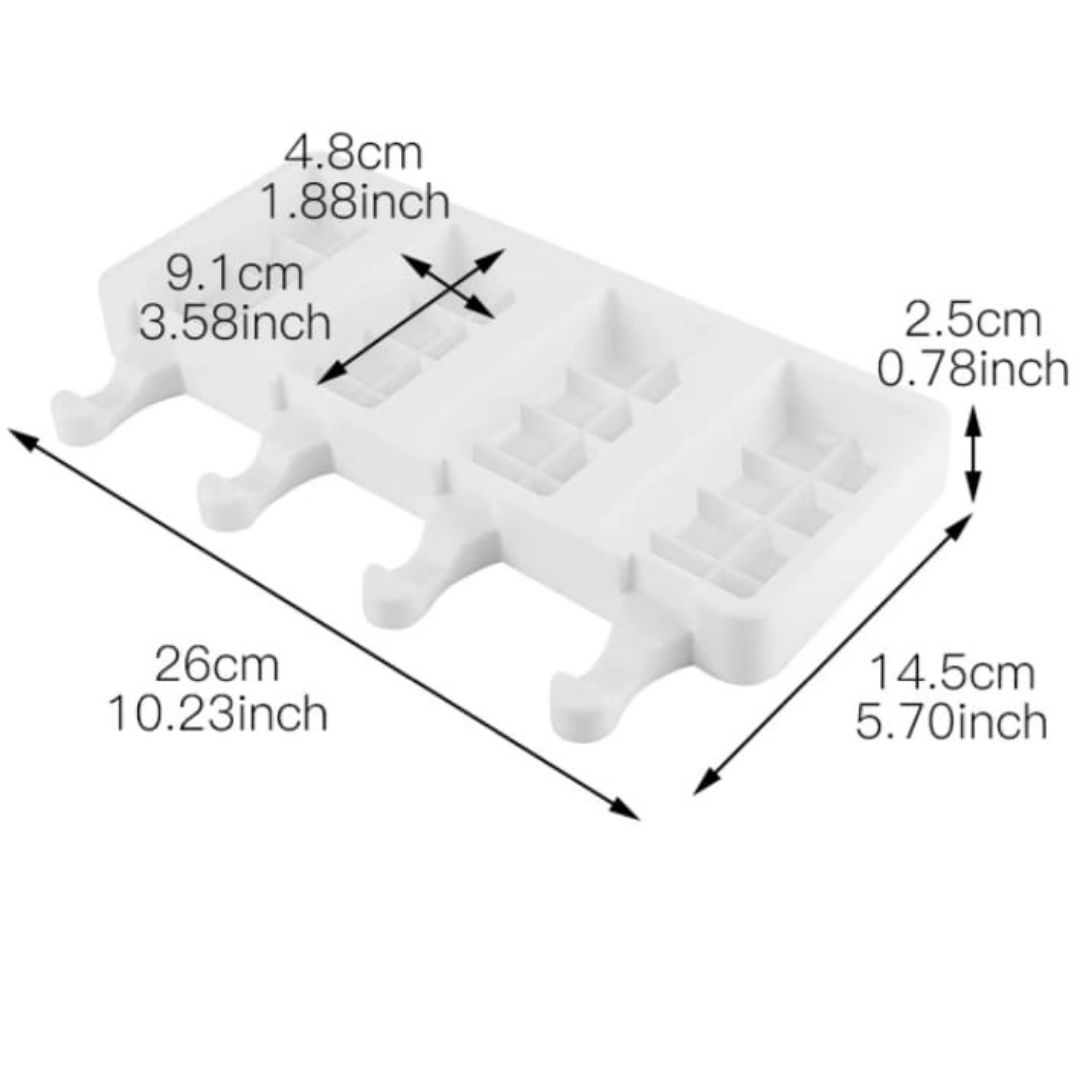 Molde De Silicon Forma Tablilla Para Repostería Paleta De Hielo Helado