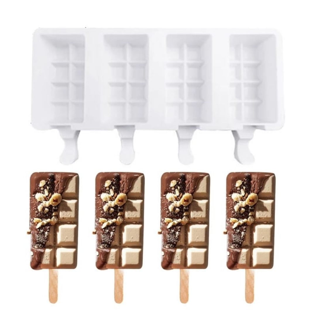 Molde De Silicon Forma Tablilla Para Repostería Paleta De Hielo Helado