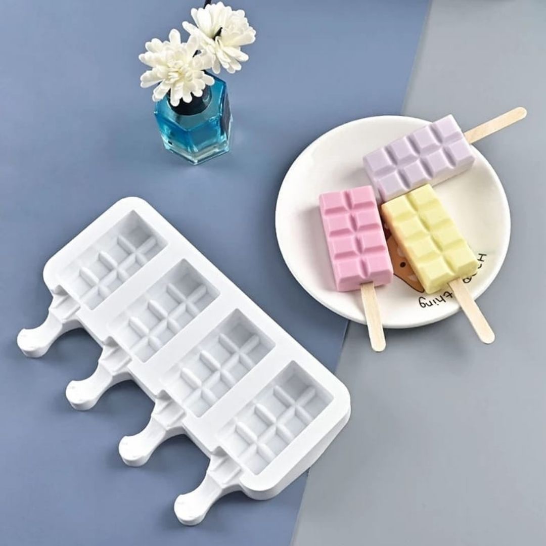 Molde De Silicon Forma Tablilla Para Repostería Paleta De Hielo Helado