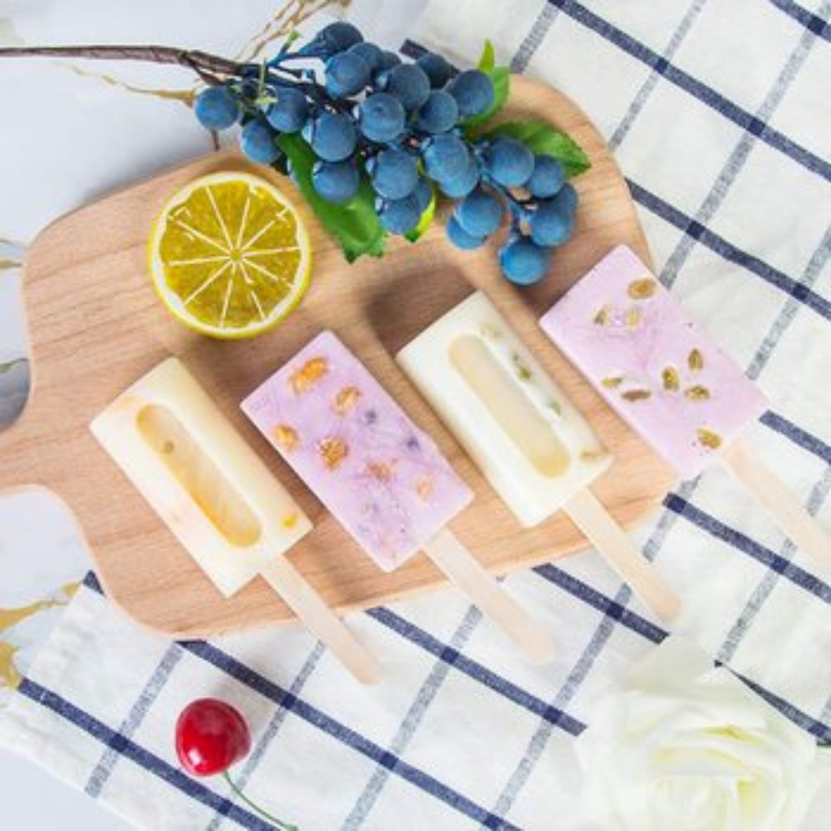 Molde De Silicon Rectangular Con Orificio Para Repostería Paleta De Hielo Chocolate