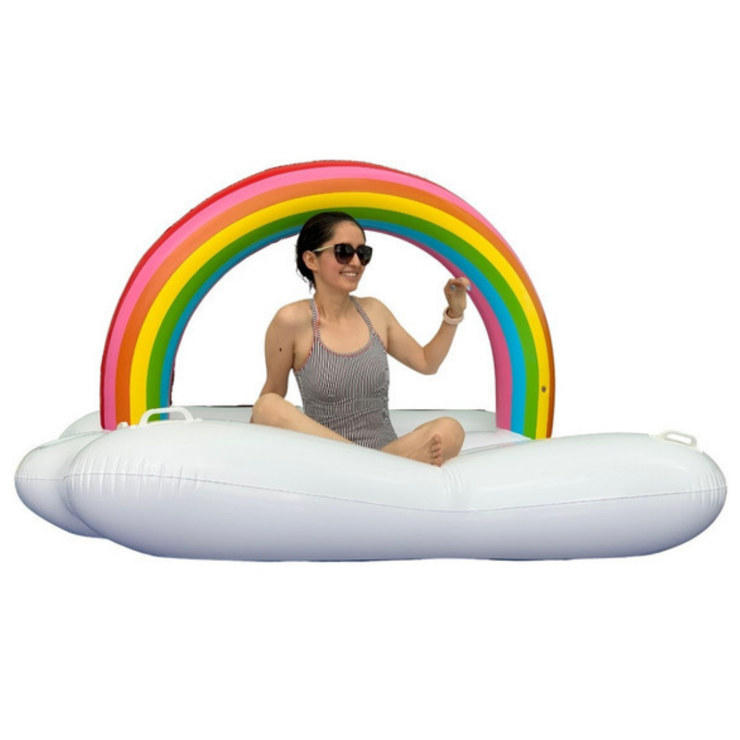 Arcoíris Flotador Inflable Salvavidas Gigante Para Alberca 245 x 130 x 120 cm