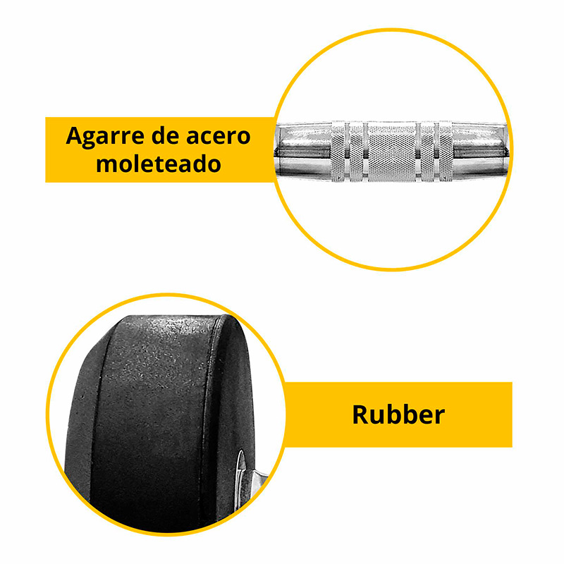 Mancuerna Redonda Tayga de Goma Premium 15 kg