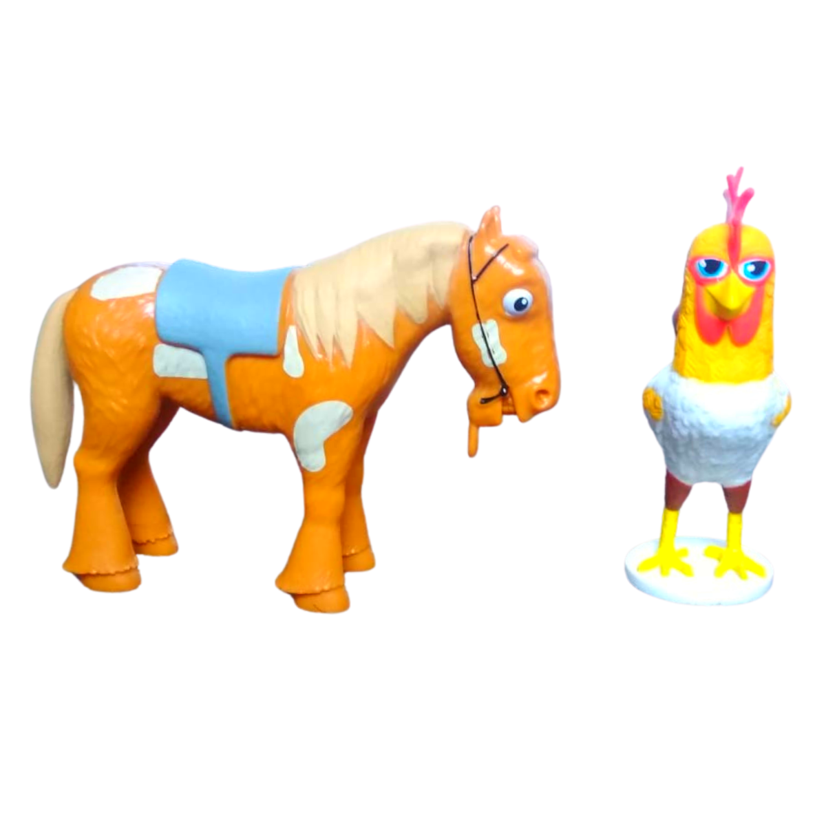 2 Figuras Coleccionables Caballo Y Gallo La Granja De Zenón