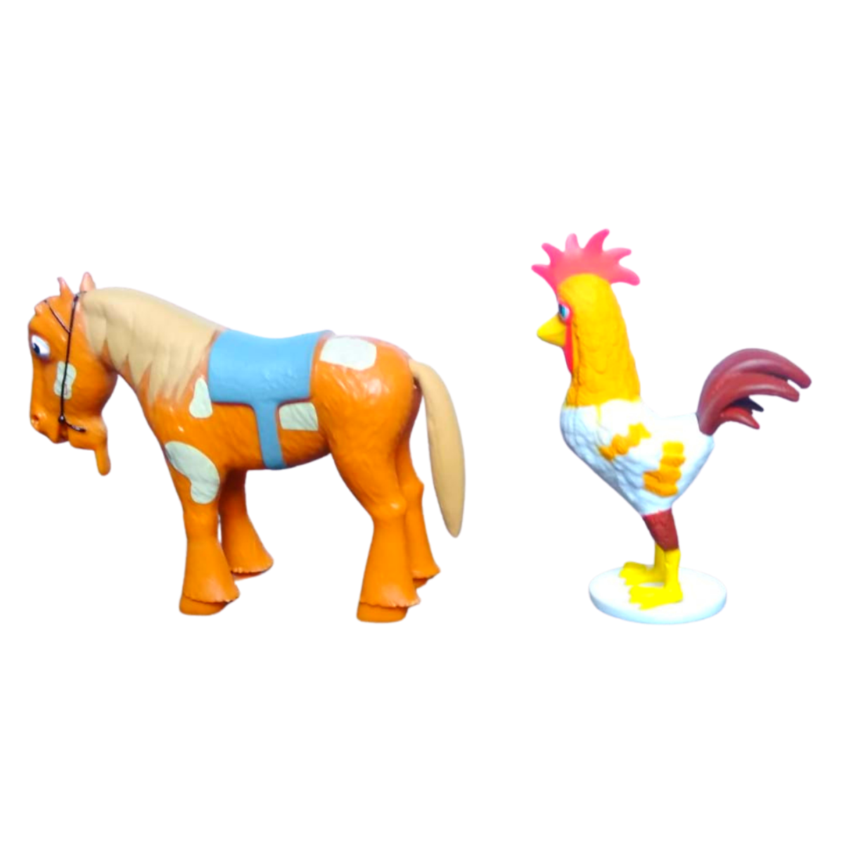 2 Figuras Coleccionables Caballo Y Gallo La Granja De Zenón