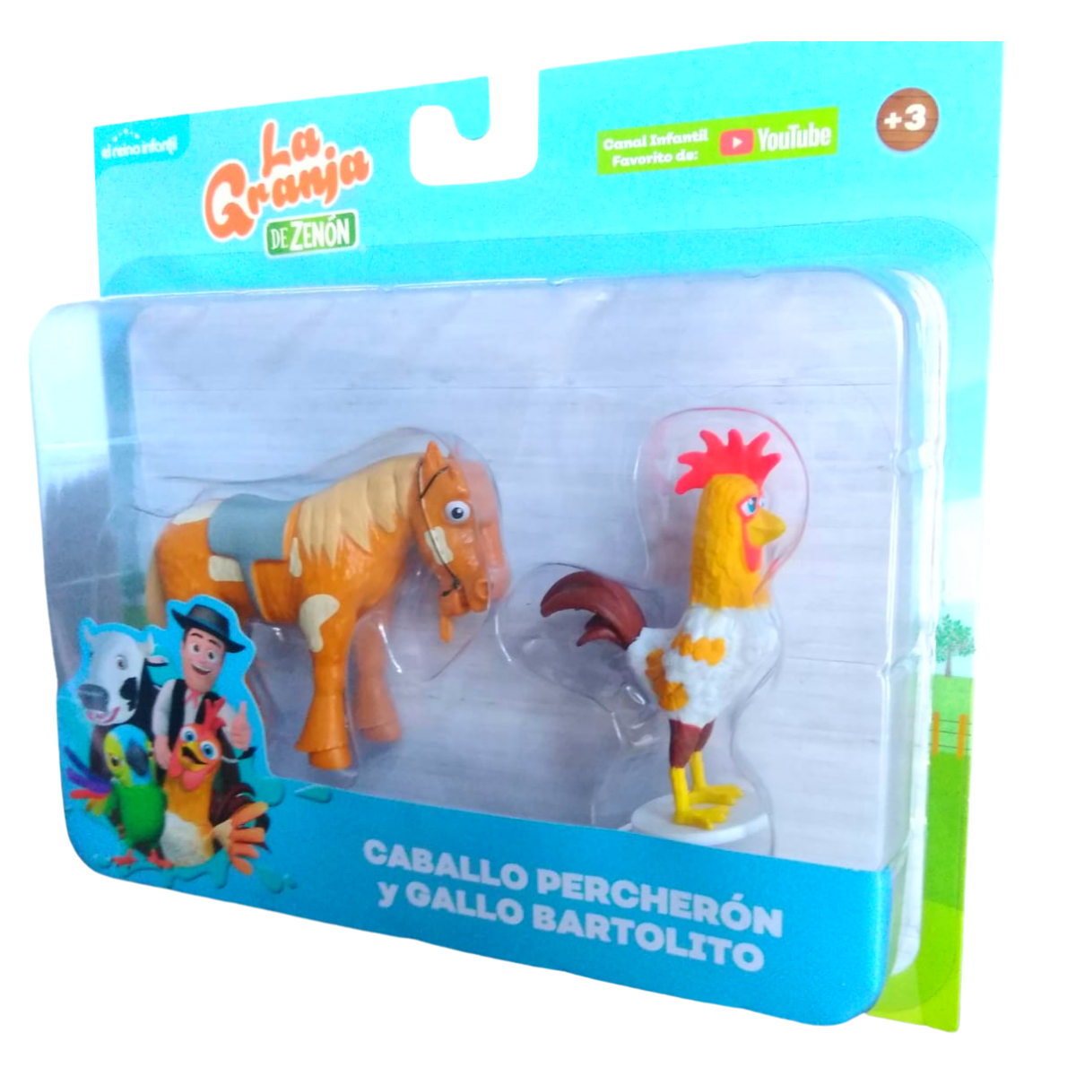 2 Figuras Coleccionables Caballo Y Gallo La Granja De Zenón
