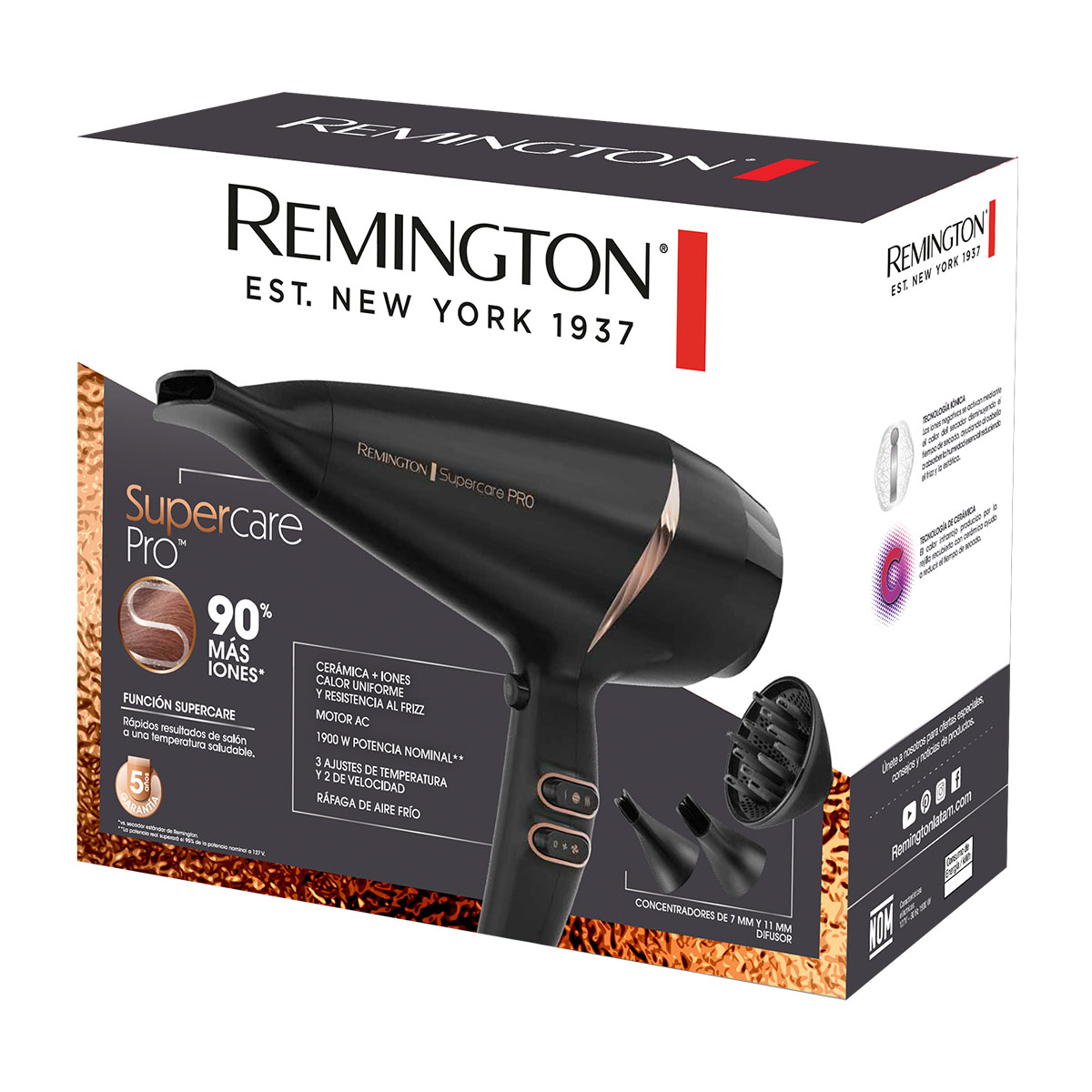 Secadora Cabello Remington Profesional 1900 W Cerámica D24a