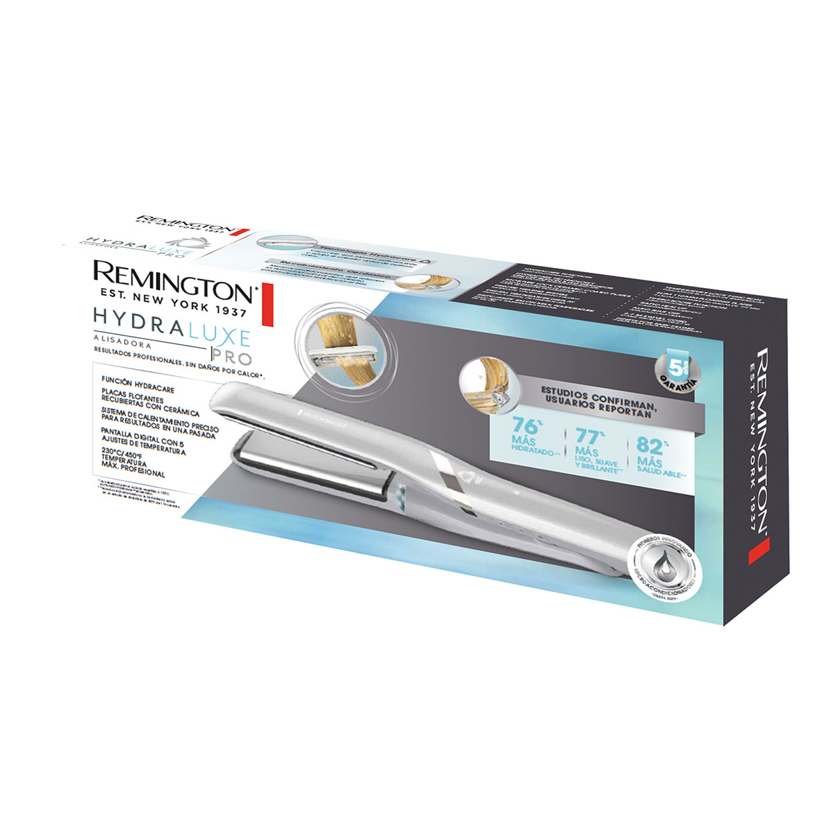 Plancha Cerámica Cabello Remington Hydraluxe Pro S18a Vapor