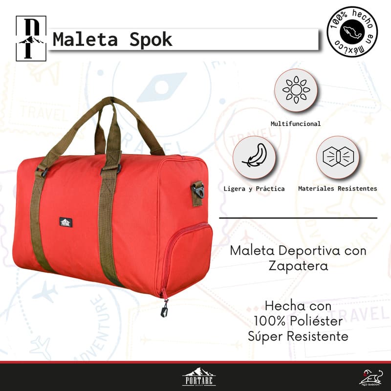 Maletas De Viajes, Maleta De Mano para Avión o para Gym, Marca Portare, Modelo Spok